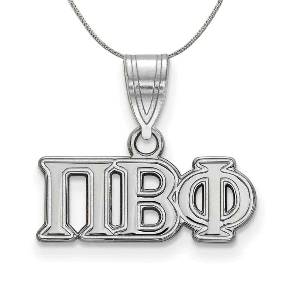 Sterling Silver Pi Beta Phi Medium Greek Necklace - 18 Inch